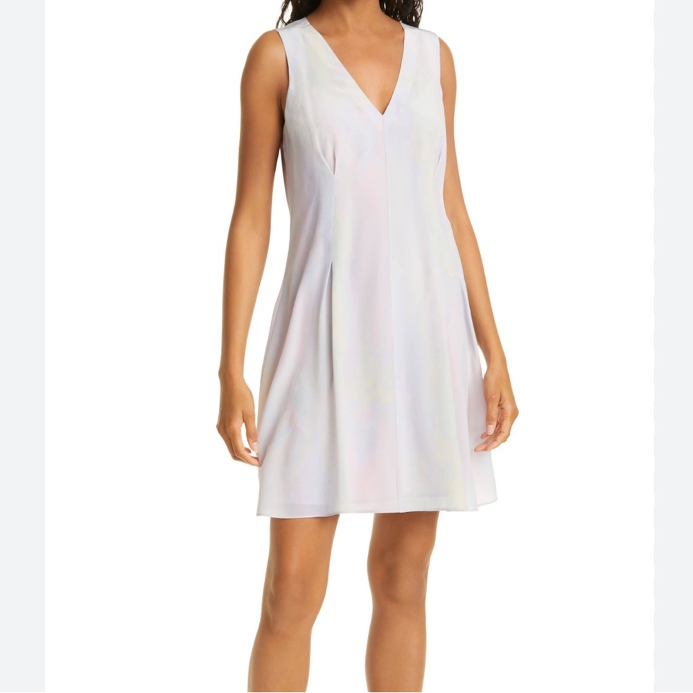 NWT Club Monaco Slip Dress Mini Sleeveless Silk Pastel Multi Tie Dye 10